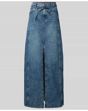 HUGO Jeansrock mit Bindegürtel Modell 'Getini' - Blau