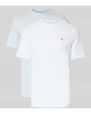 Calvin Klein T-Shirt Met Label-Patch Model 'Badge' - Wit