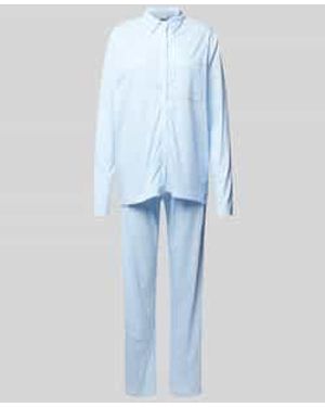 Mey Pyjama Met Platte Kraag - Blauw