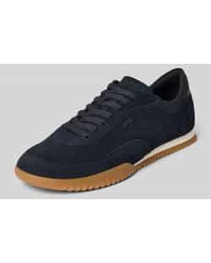 BOSS Lage Sneakers Van Echt Leer - Blauw
