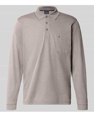 RAGMAN Regular Fit Poloshirt aus Baumwoll-Mix - Grau