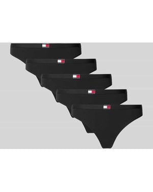 Tommy Hilfiger String aus Baumwoll-Mix im 5er-Pack - Schwarz