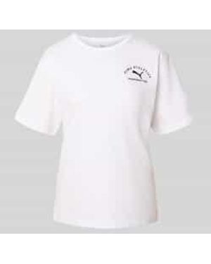 PUMA T-Shirt Met Labelstitching - Wit