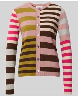 Christian Berg Women Strickjacke im Allover-Look mit Rundhalsausschnitt - Rot