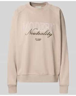 LeGer By Lena Gercke Oversized Sweatshirt Met Ribboorden, Model 'Maxime' - Naturel