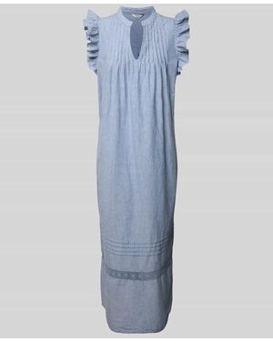 Mbym Maxikleid mit Tunikakragen Modell 'Gemala' - Blau