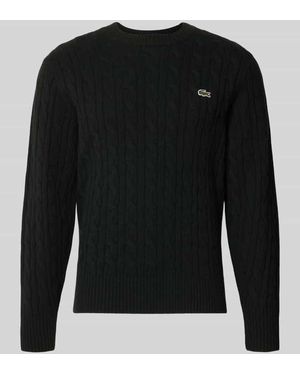 Lacoste Regular Fit Pullover aus reiner Wolle - Schwarz