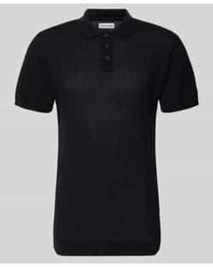 Jack & Jones Modern Fit Poloshirt Met Korte Knoopsluiting Model 'Jess' - Zwart