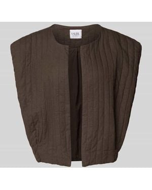 VILLA SOPHIE Loose Fit Weste aus Leinen-Baumwoll-Mix Modell 'SOPHIA' - Braun