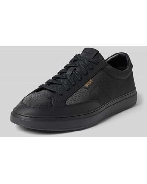 BOSS Sneaker aus Rindsleder mit Logo-Detail - Schwarz
