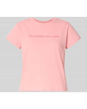 Review T-Shirt mit Statement-Print und Rundhalsausschnitt - Pink