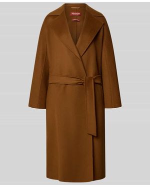 Max Mara Regular Fit Wollmantel mit Kaschmir-Anteil Modell 'CLES' - Braun