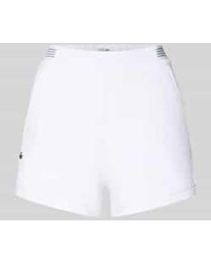 Lacoste Regular Fit Sweatshorts Met Logo-Applicatie - Wit