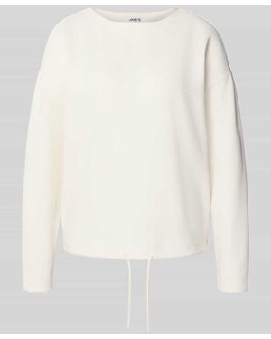 Jake*s Longsleeve mit Rundhalsausschnitt - Weiß