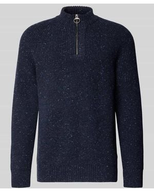 Barbour Troyer aus Woll-Mix mit Raglanärmeln - Blau