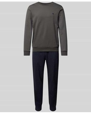 Emporio Armani Pyjama Mit Label-Stitching - Grau