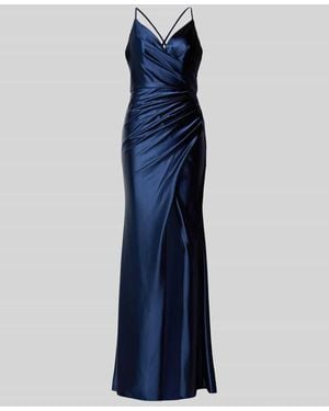 Luxuar Abendkleid mit seitlicher Raffung - Blau