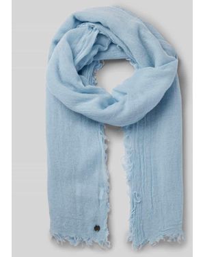 Fraas Schal aus Schurwolle mit Label-Detail - Blau