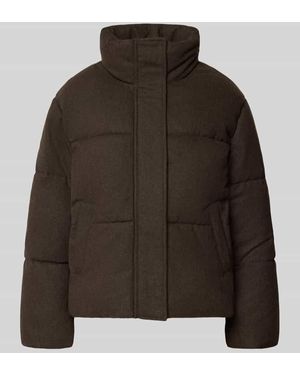 SELECTED Regular Fit Steppjacke mit Woll-Anteil Modell 'NERA PUFFEr JACKET #3' - Braun
