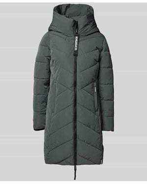 Khujo Regular Fit Steppmantel mit Logo-Print Modell 'Darka' - Grau