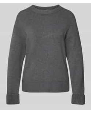 S.oliver Relaxed Fit Gebreide Pullover Van Katoenmix Met Wol - Grijs