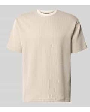 Mcneal T-Shirt Met Structuurpatroon En Ronde Hals - Naturel