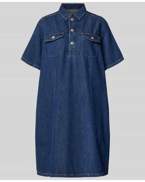 Mos Mosh Knielanges Jeanskleid mit Brusttaschen Modell 'Biba East' - Blau