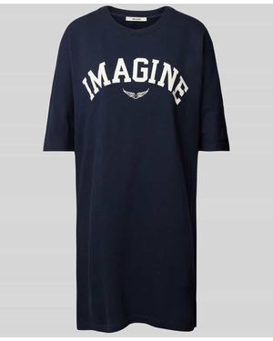 Zadig & Voltaire T-Shirt-Kleid mit Statement-Print Modell 'PORTMAN' - Blau