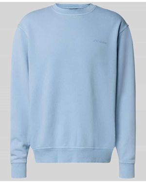 Dickies Sweatshirt mit Label-Stitching und Rundhalsausschnitt - Blau