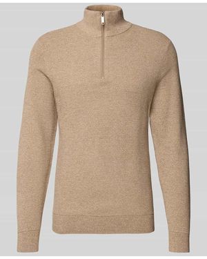 SELECTED Regular Fit Troyer aus Bio-Baumwolle Modell 'ROSS' - Natur