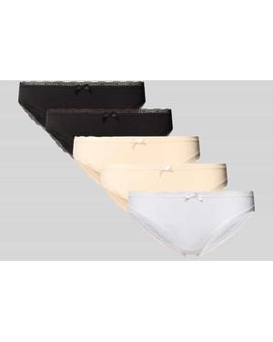 DORINA Slim Fit Slip aus Baumwoll-Mix im 5er-Pack - Schwarz