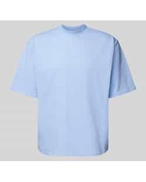 carlo colucci Oversized T-Shirt Met Labelprint - Blauw