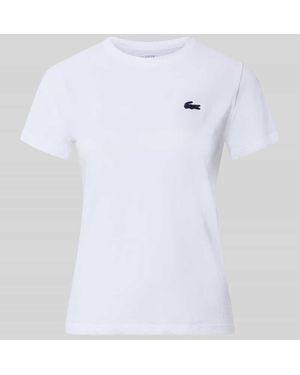 Lacoste Slim Fit Sport-T-Shirt aus Baumwoll-Mix - Weiß