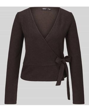 ONLY Langarmshirt mit Wickeloptik - Schwarz