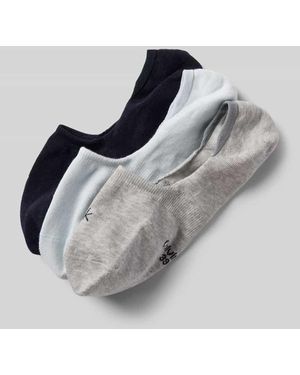 Calvin Klein Socken mit Logo-Stitching Modell 'Footie' im 3er-Pack - Grau