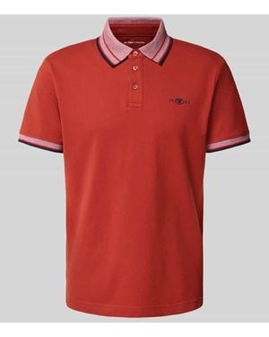 Tom Tailor Regular Fit Poloshirt aus Baumwoll-Mix - Rot