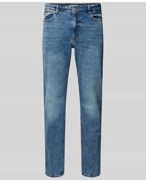 Review Slim Fit Jeans Mit 5-Pocket-Design - Blau