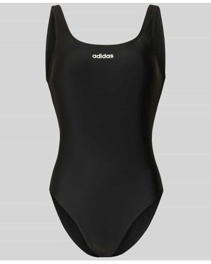 adidas Badeanzug mit Label Print - Schwarz