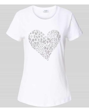 Liu Jo T-Shirt mit Ziersteinbesatz - Weiß