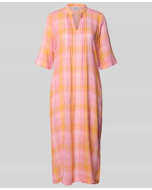 Emily Van Den Bergh Relaxed Fit Midikleid mit Tunika-Kragen - Pink