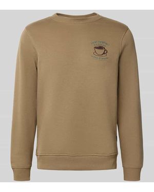 Blend Sweatshirt mit Motiv-Stitching Modell 'HIFOLO' - Natur