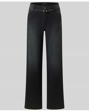 ANGELS Wide Leg Jeans aus Baumwoll-Mix im 5-Pocket-Design - Schwarz