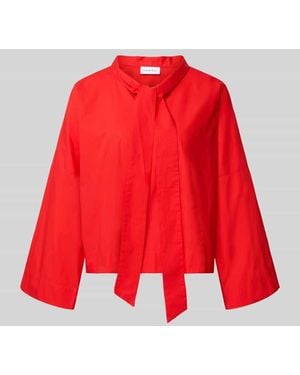 Comma, Bluse mit Schluppe und stark überschnittenen Schultern - Rot