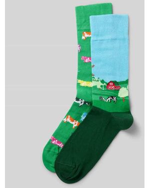 Christian Berg Men Socken Mit Motiv-Stitching Im 2Er-Pack - Grün