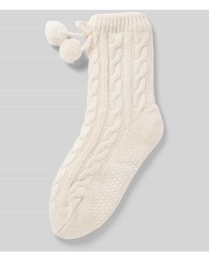 Capelli New York Socken Mit Zopfmuster - Weiß
