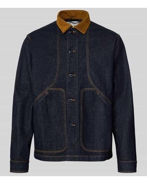 Forét Regular Fit Overshirt mit Eingrifftaschen Modell 'BERRY' - Blau