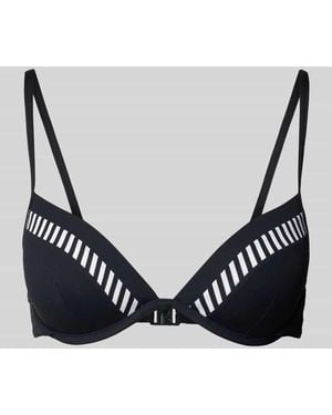 Esprit Bikini-Oberteil mit Streifenmuster Modell 'BONDI' - Schwarz