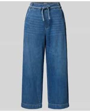 Jake*s Culotte Met Strikceintuur En Achterzakken - Blauw