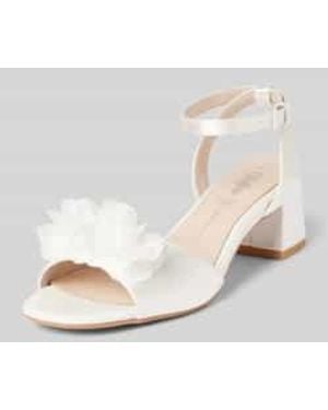 Buffalo Sandalen Met Blokhak - Naturel