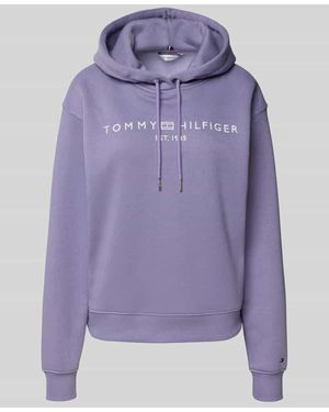 Tommy Hilfiger Regular Fit Hoodie aus Baumwoll-Mix - Lila